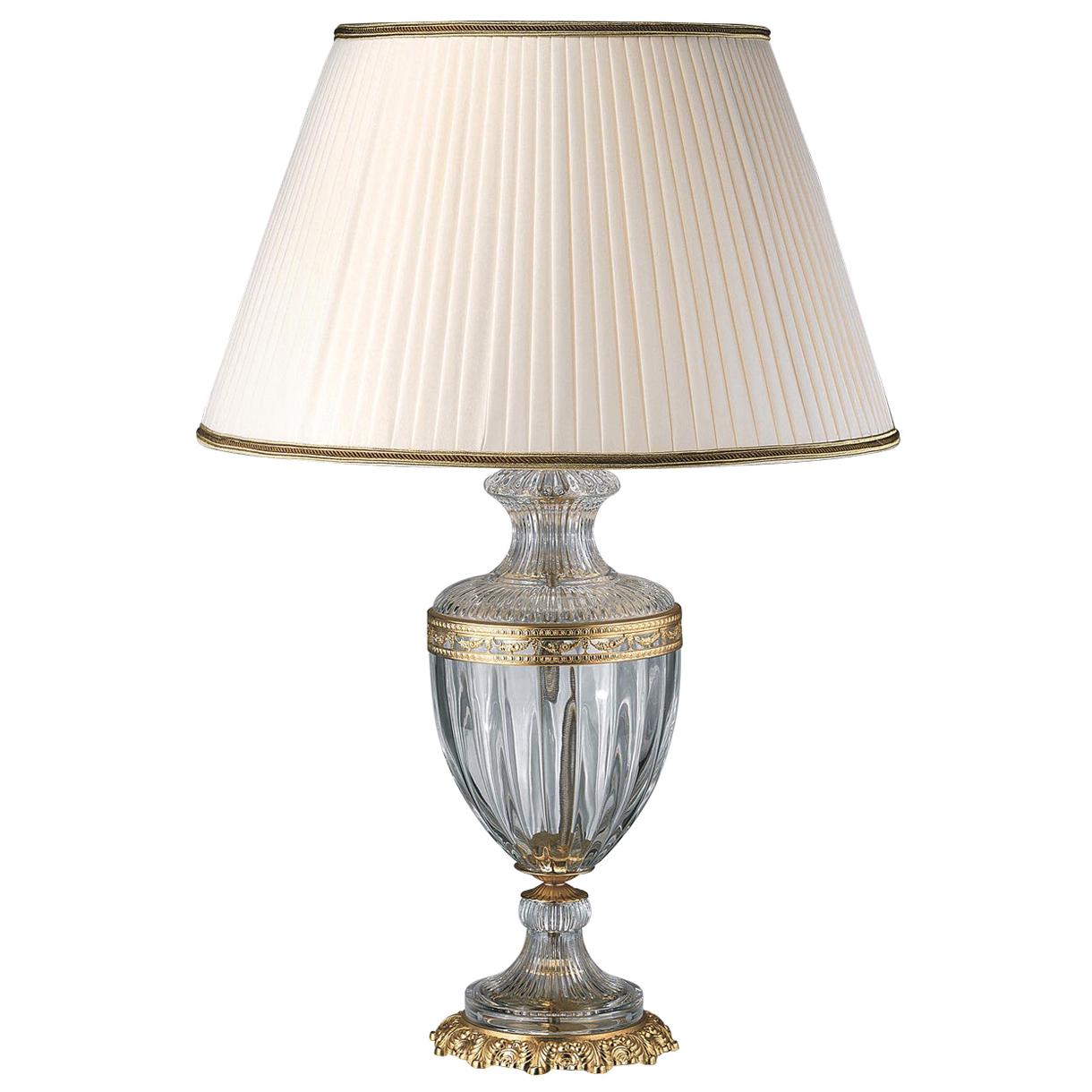 24-Karat Gold and White Dresser Lamp For Sale