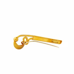24 Karat Gold Handcrafted Fibula Brooch