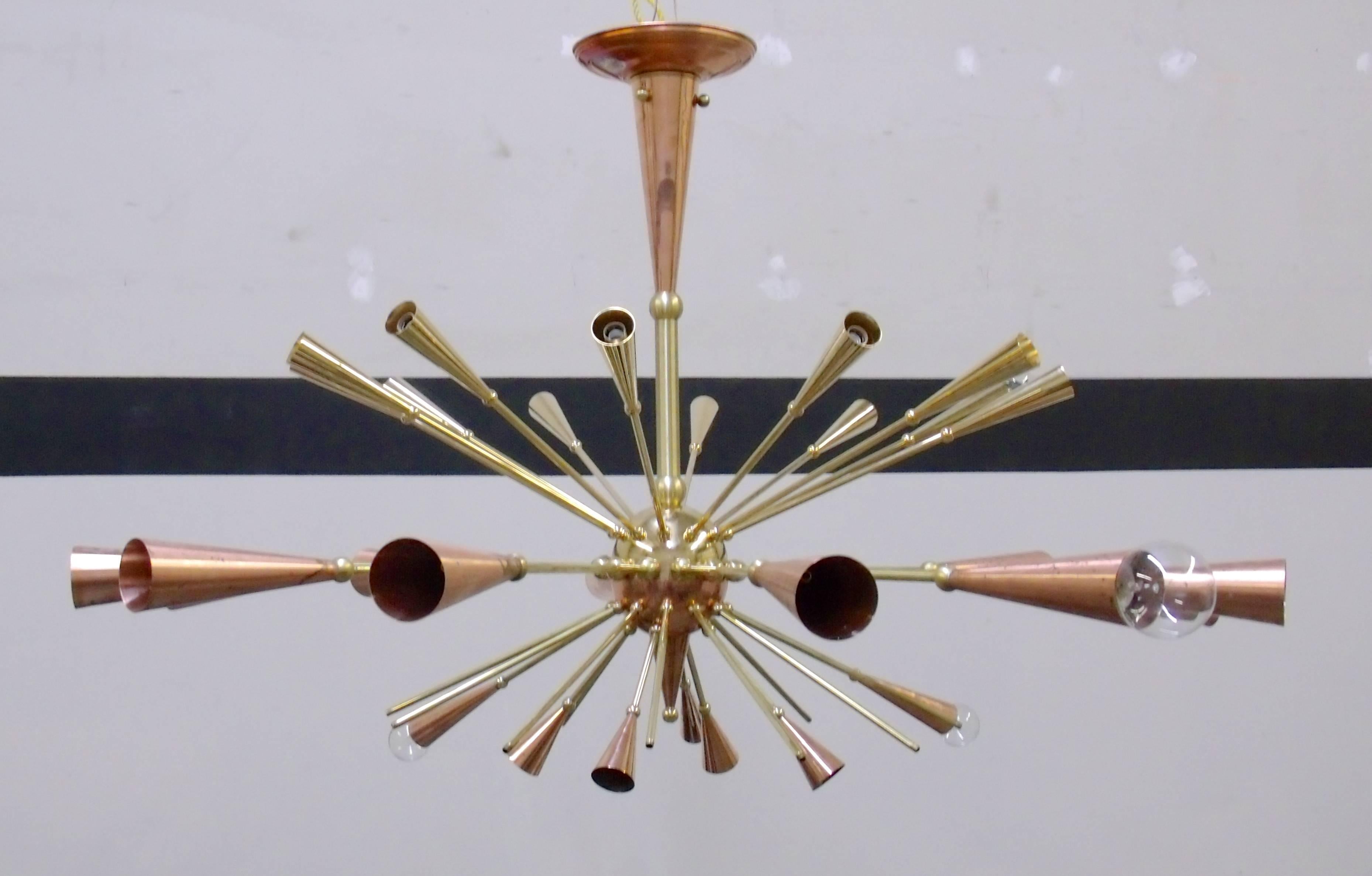 Mid-Century Modern 24-Karat Gold Monumental Sputnik Chandelier For Sale