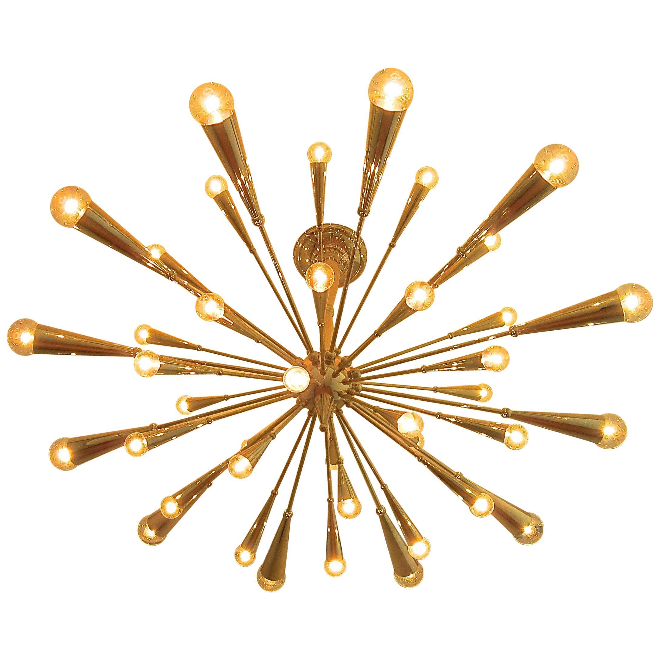 Lampadario monumentale Sputnik in oro 24 carati