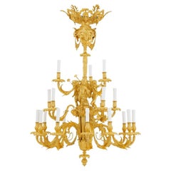 24-Karat Gold Plated Brass Chandelier