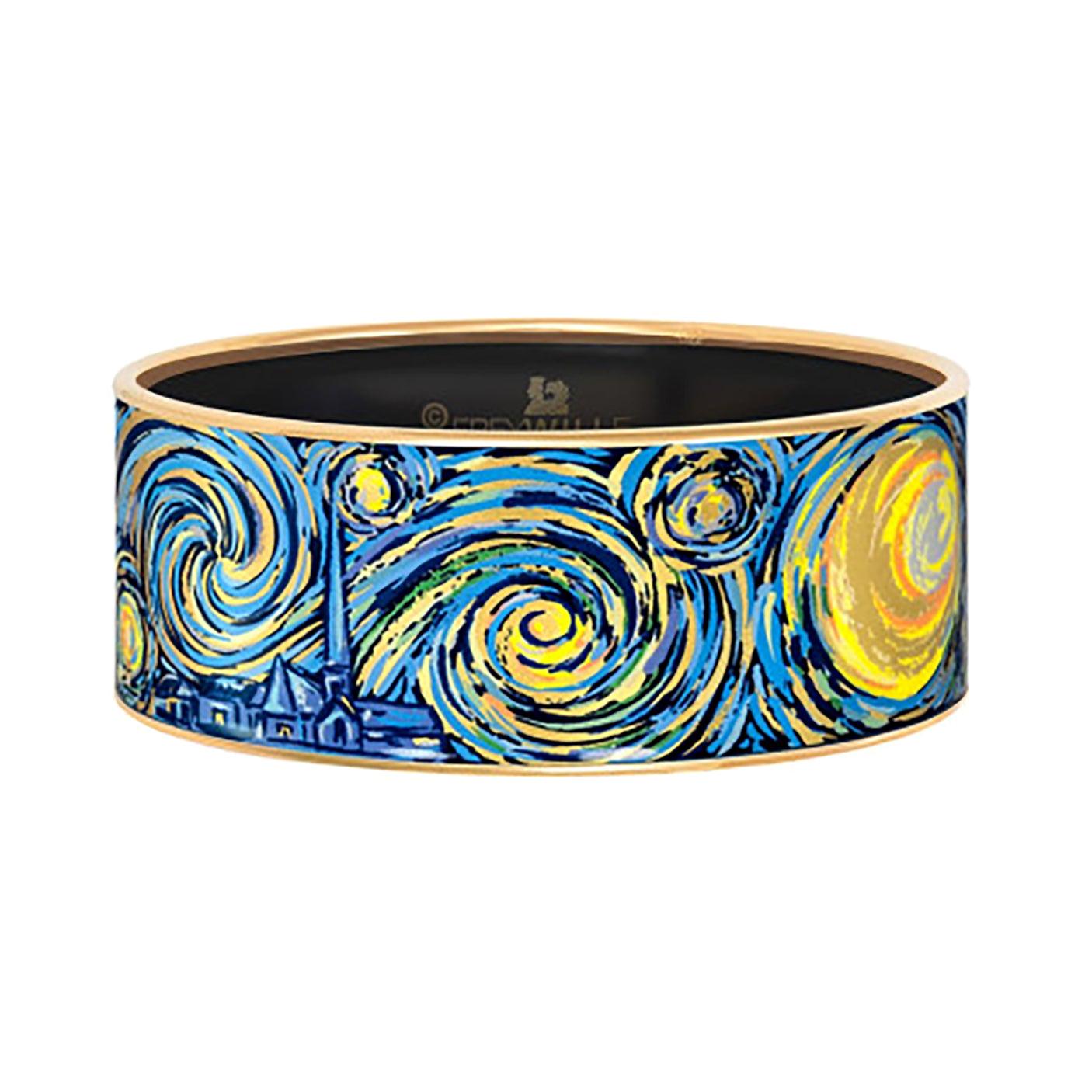 Cuff by Frey Wille 24kt gold plated enamel -  Hommage to Van Gogh
