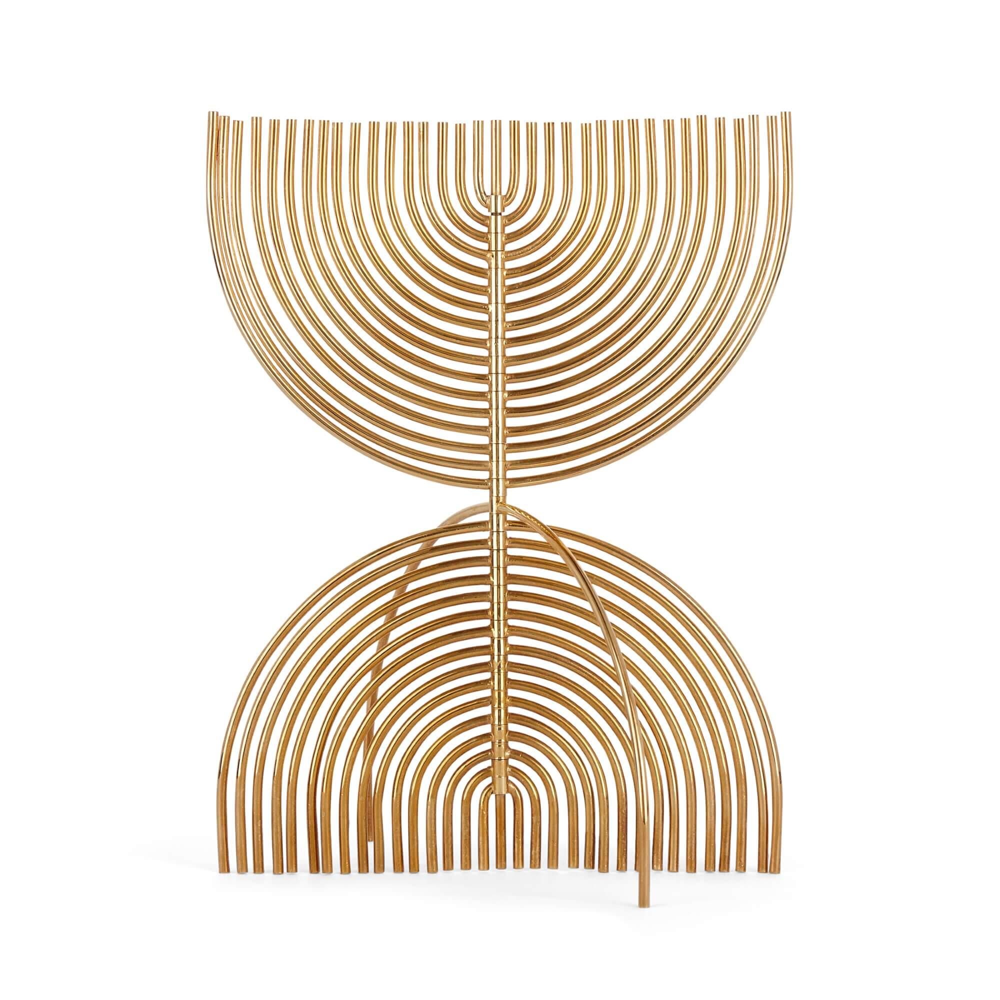 24 karat gold plated menorah sculpture by Yaacov Agam 2