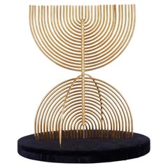 Retro 24 karat gold plated menorah sculpture by Yaacov Agam