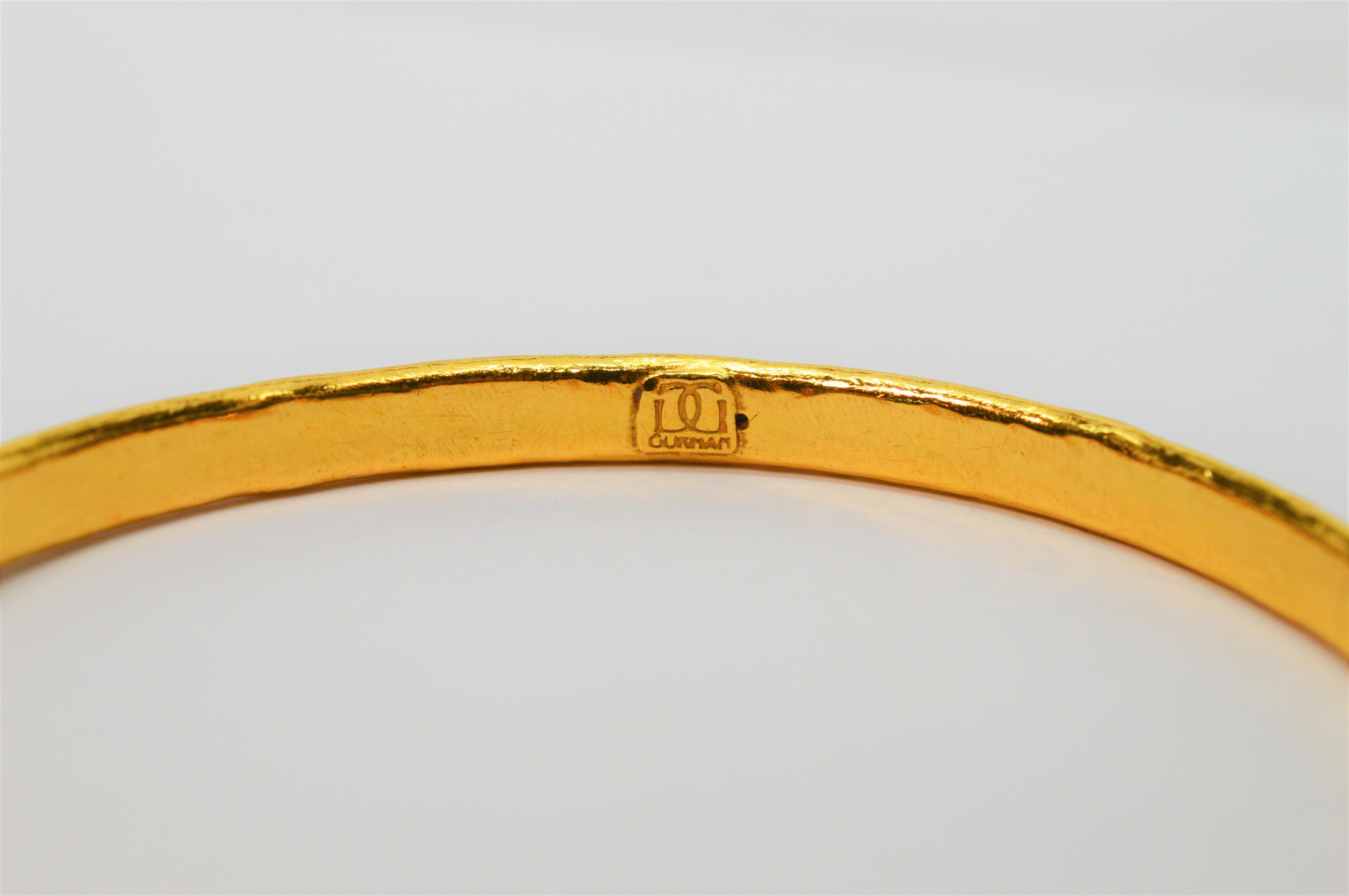 1 oz hammered gold bullion bracelet