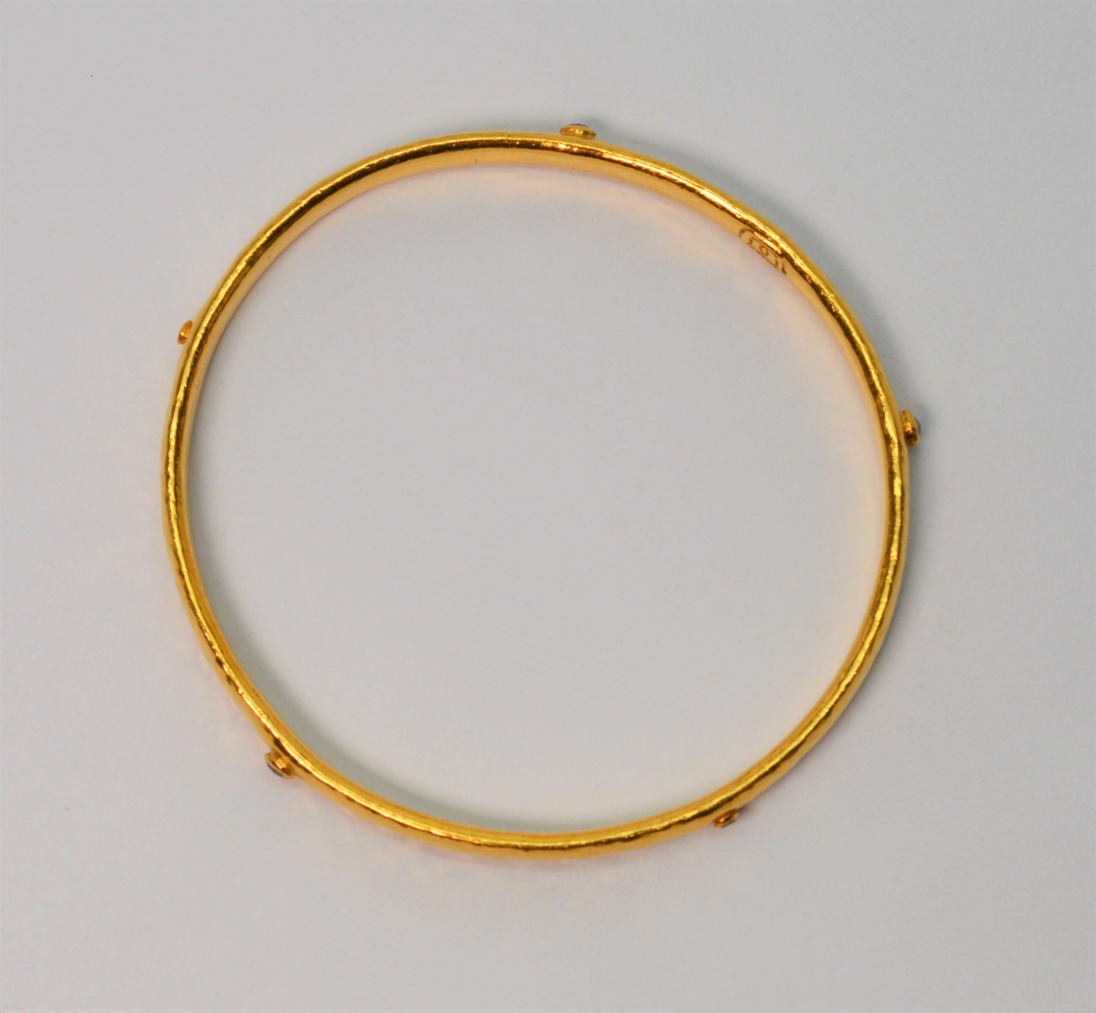 1 oz hammered gold bullion bracelet