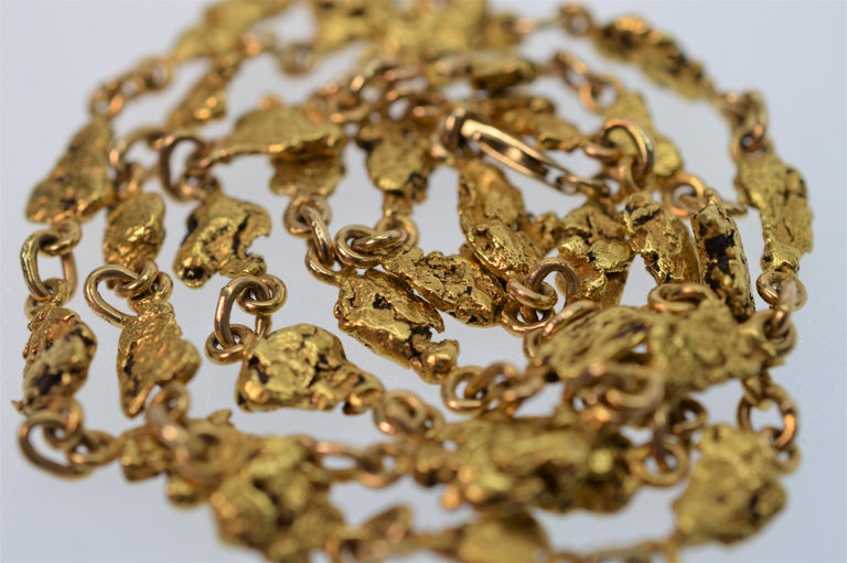 24 Karat Natural Yellow Gold Nugget Necklace at 1stDibs gold nugget