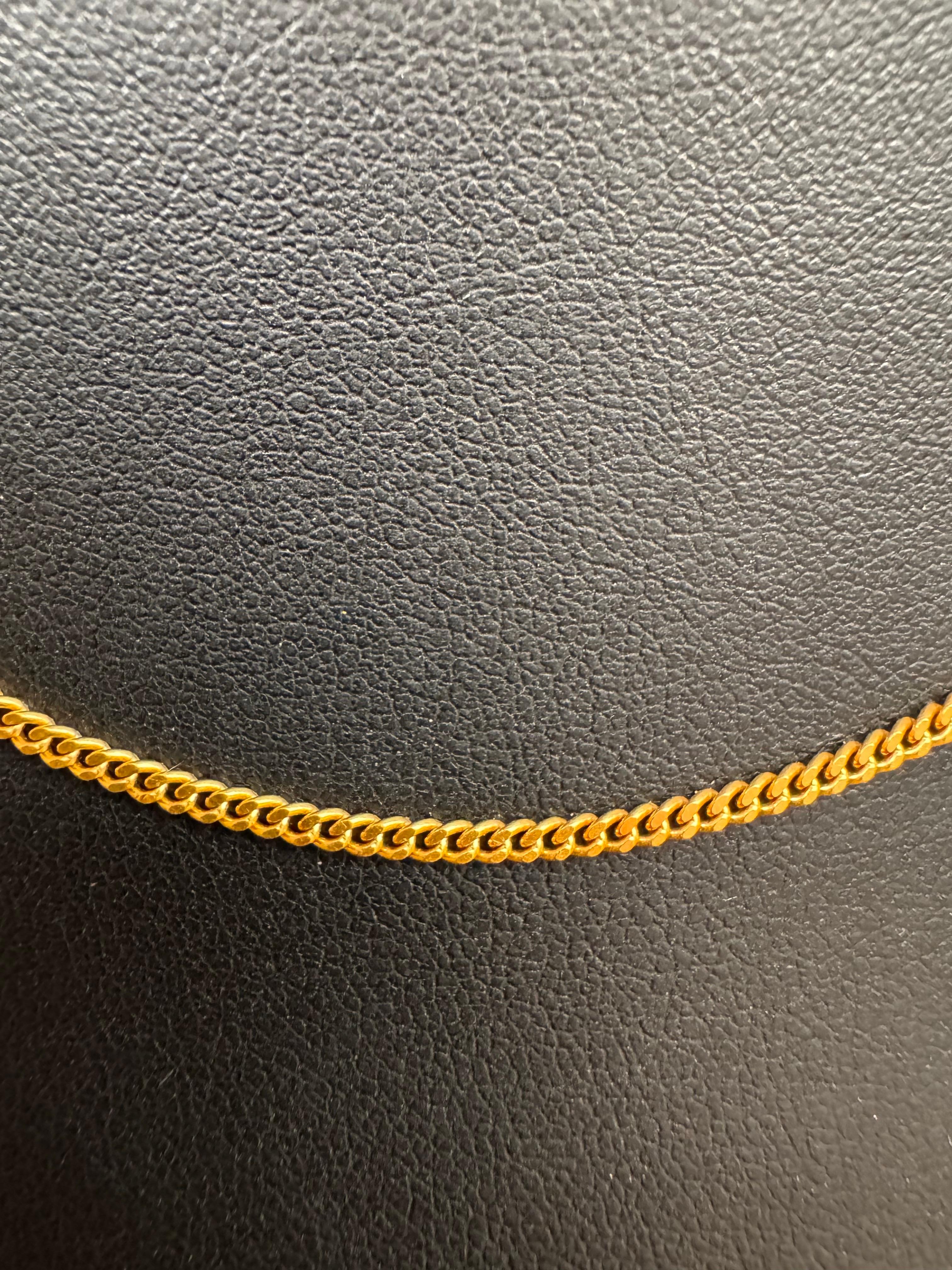 24 Karat Pure Gold Hand Made Yellow Gold Chain Necklace, 8 Gm, 16 Inch For Sale 3