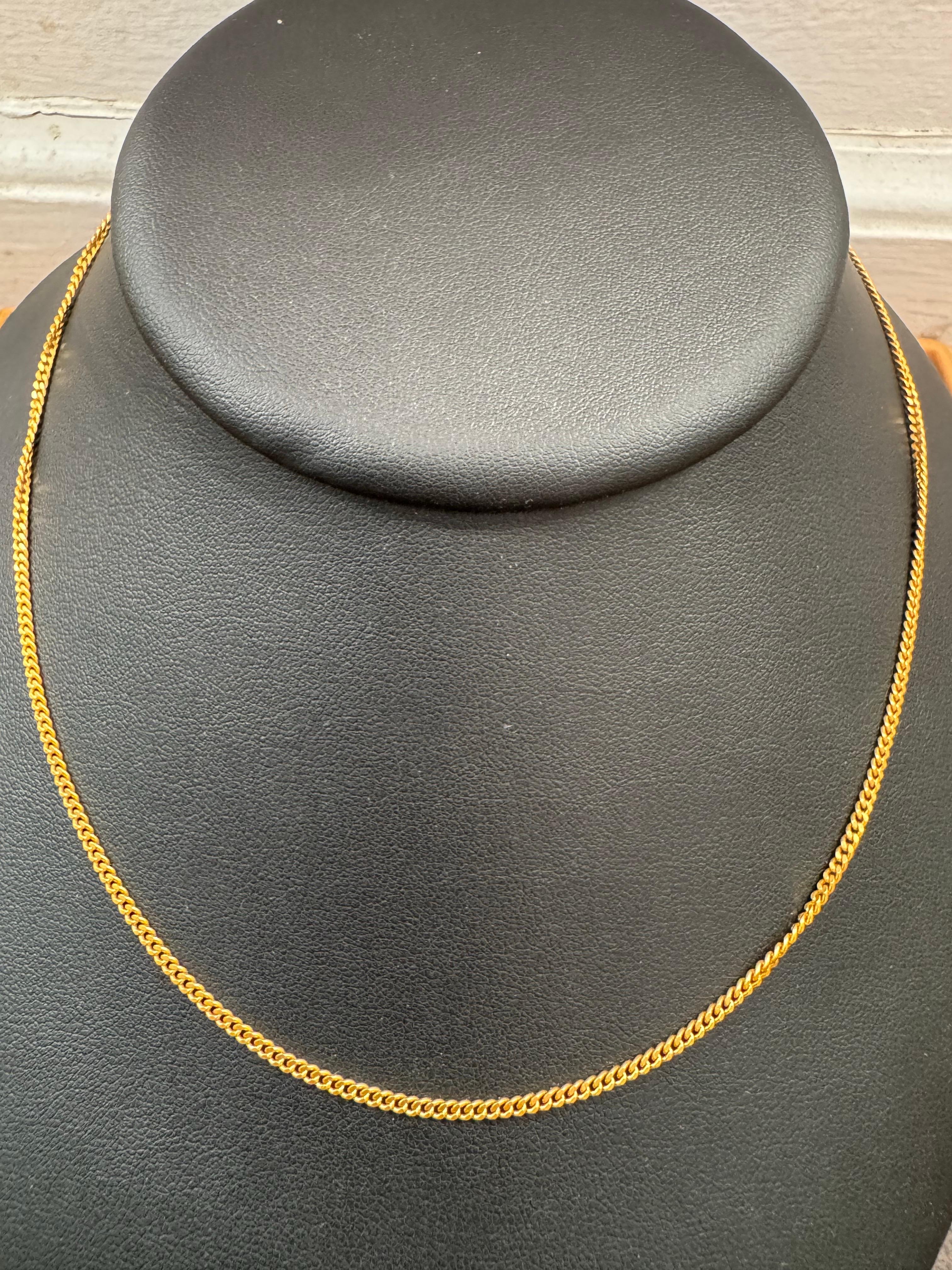 24 Karat Pure Gold Hand Made Yellow Gold Chain Necklace, 8 Gm, 16 Inch For Sale 4