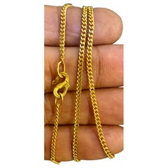 24 Karat Pure Gold Hand Made Yellow Gold Chain Necklace, 8 Gm, 16 Inch