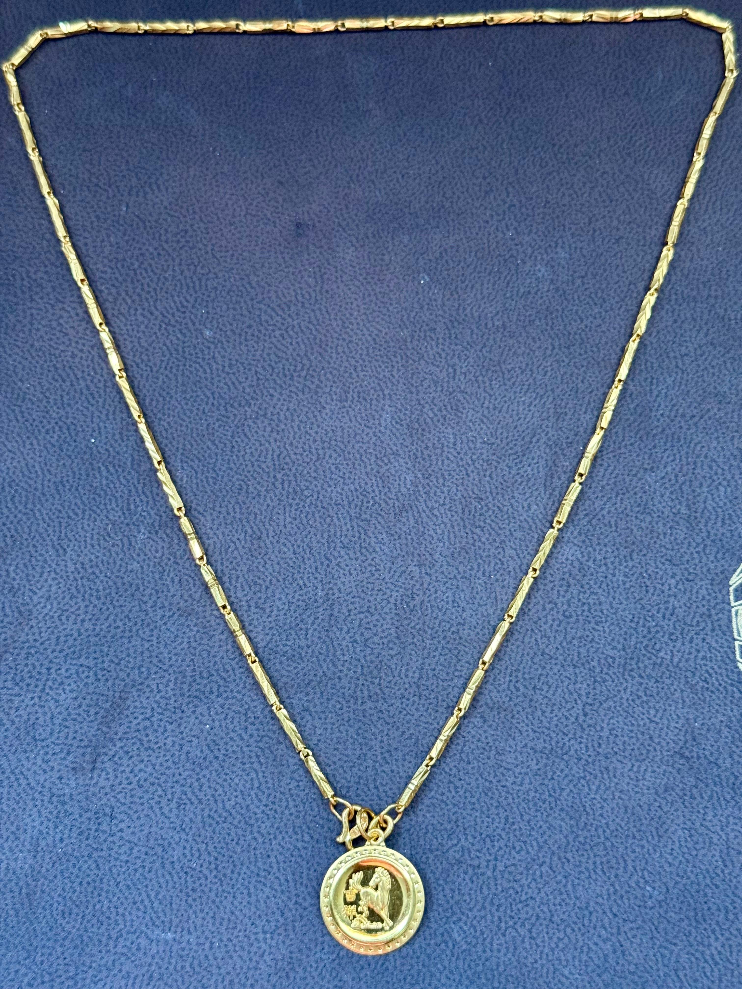 Or pur 24 carats Or jaune Hand Made  Collier de pièces de monnaie, 10.8 Gm, 18 pouces en vente 6