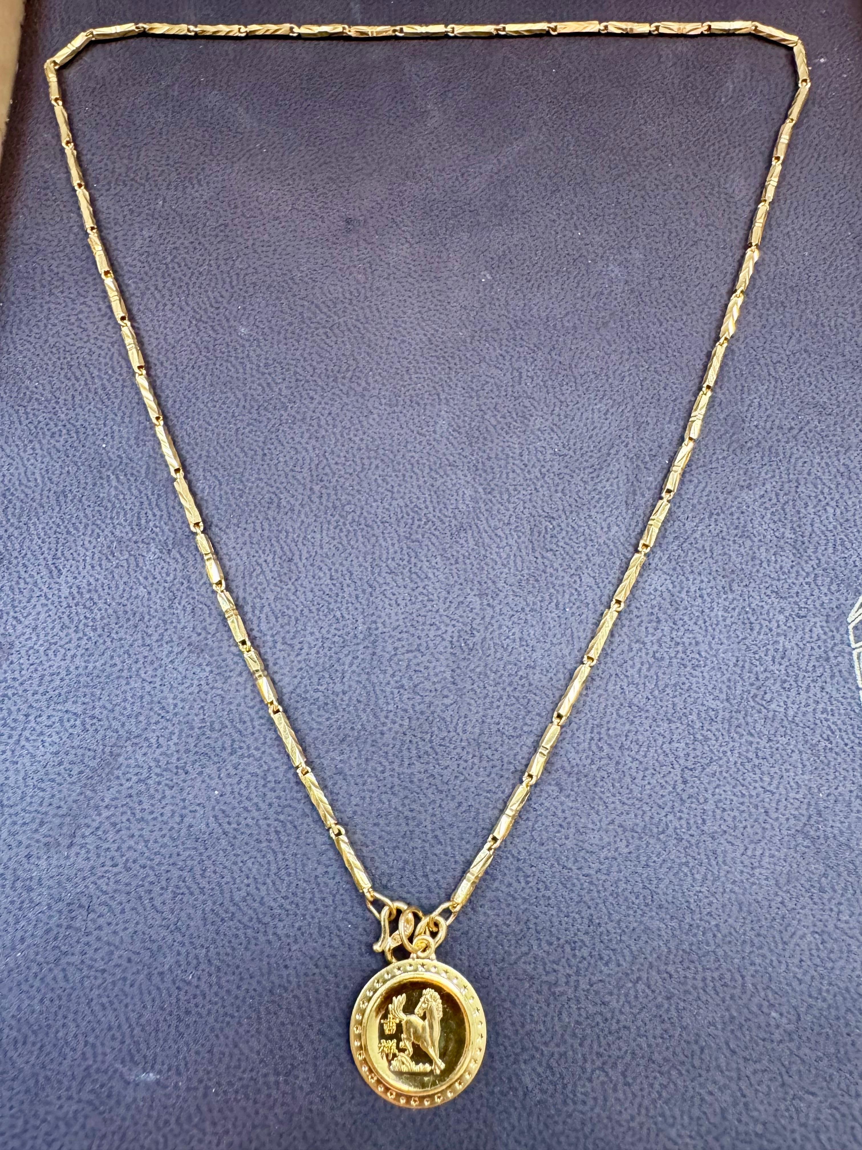 Or pur 24 carats Or jaune Hand Made  Collier de pièces de monnaie, 10.8 Gm, 18 pouces en vente 7