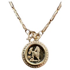 24 Karat Pure Gold Hand Made Yellow Gold  Coin Necklace, 10.8 Gm, 18 Inch