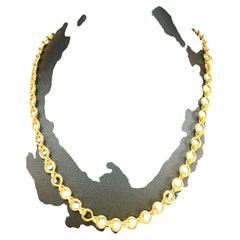 24 Karat Pure Gold Hand Made Yellow Gold LINK Chain Necklace, 22.3 Gm, 16 Inch