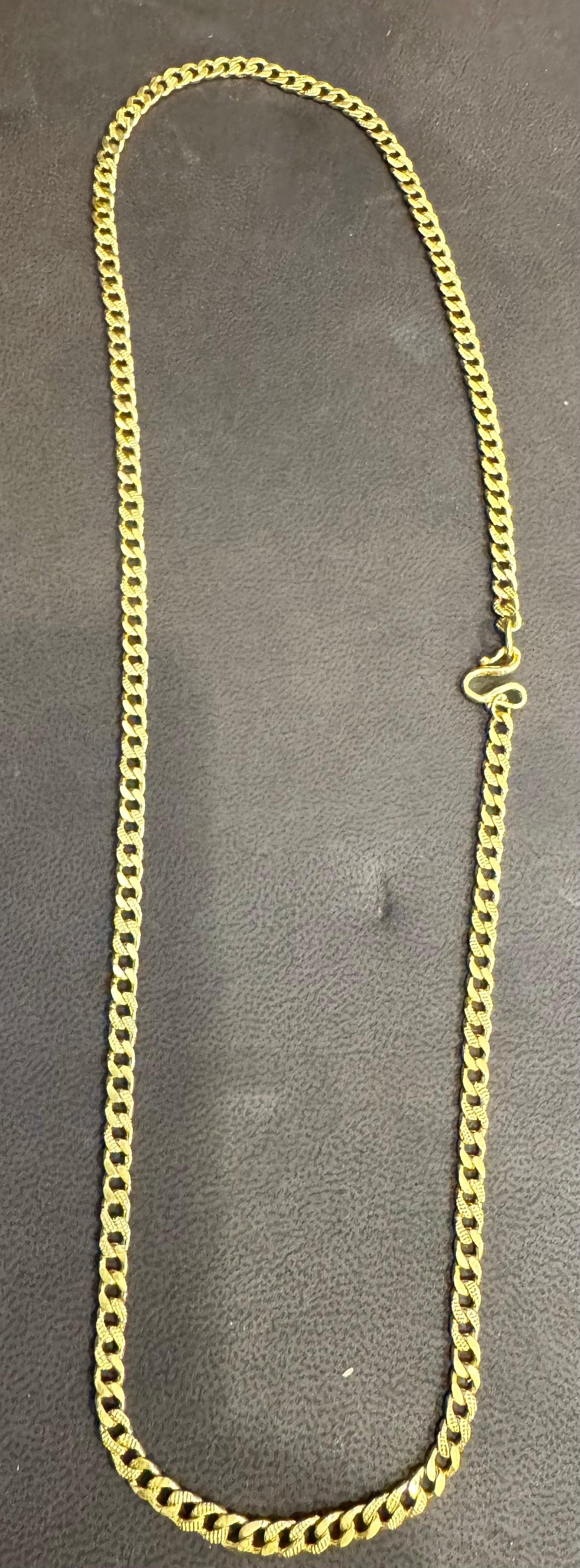 Collana a catena in oro giallo Hand Made in oro puro 24 carati, 37,7 gm, 22 pollici in vendita 6