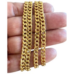 Collana a catena in oro giallo Hand Made in oro puro 24 carati, 37,7 gm, 22 pollici