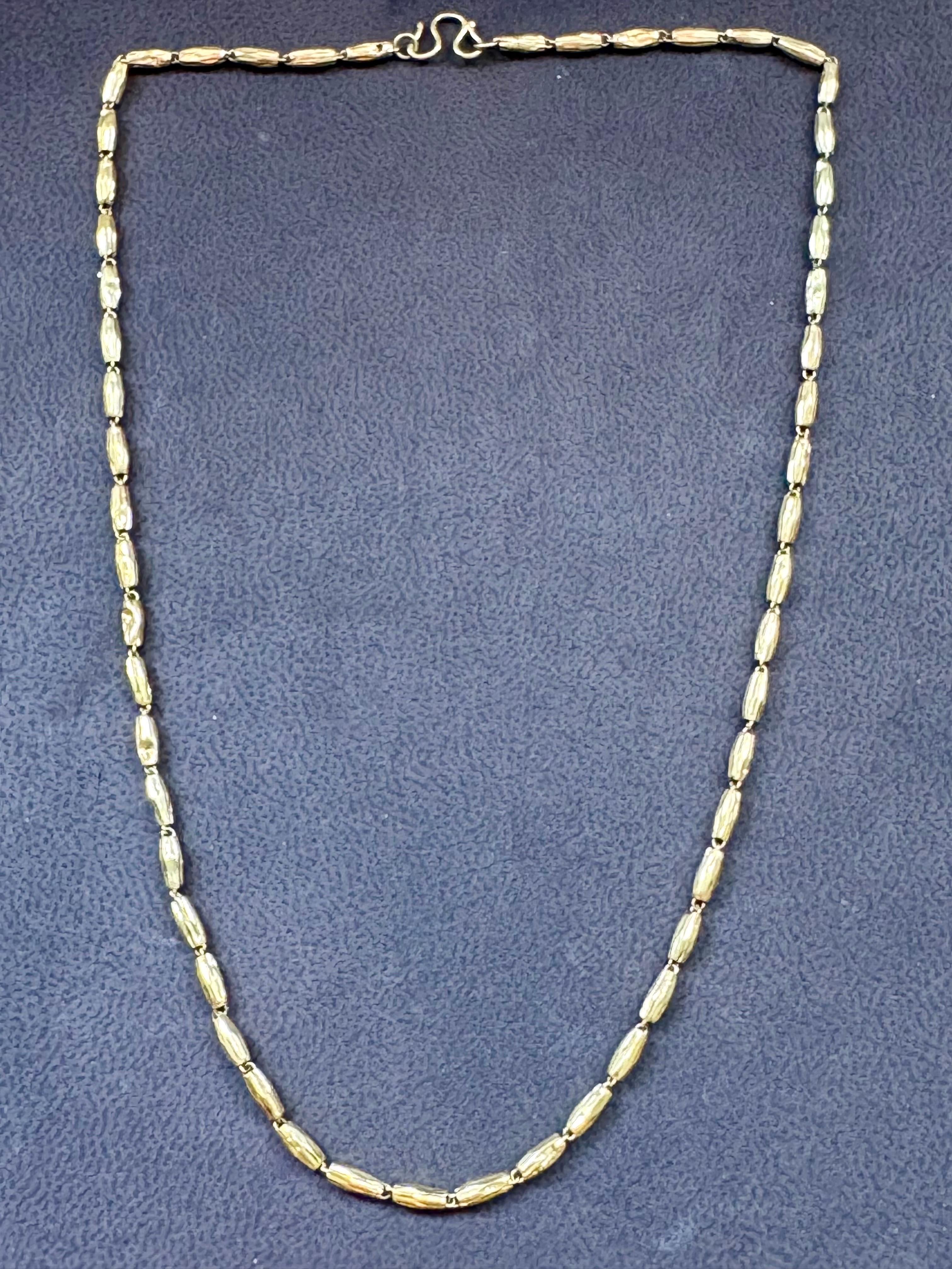 24 Karat Pure Gold Hand Made Yellow Gold Tube Chain Necklace, 4 Gm, 16 Inch For Sale 3