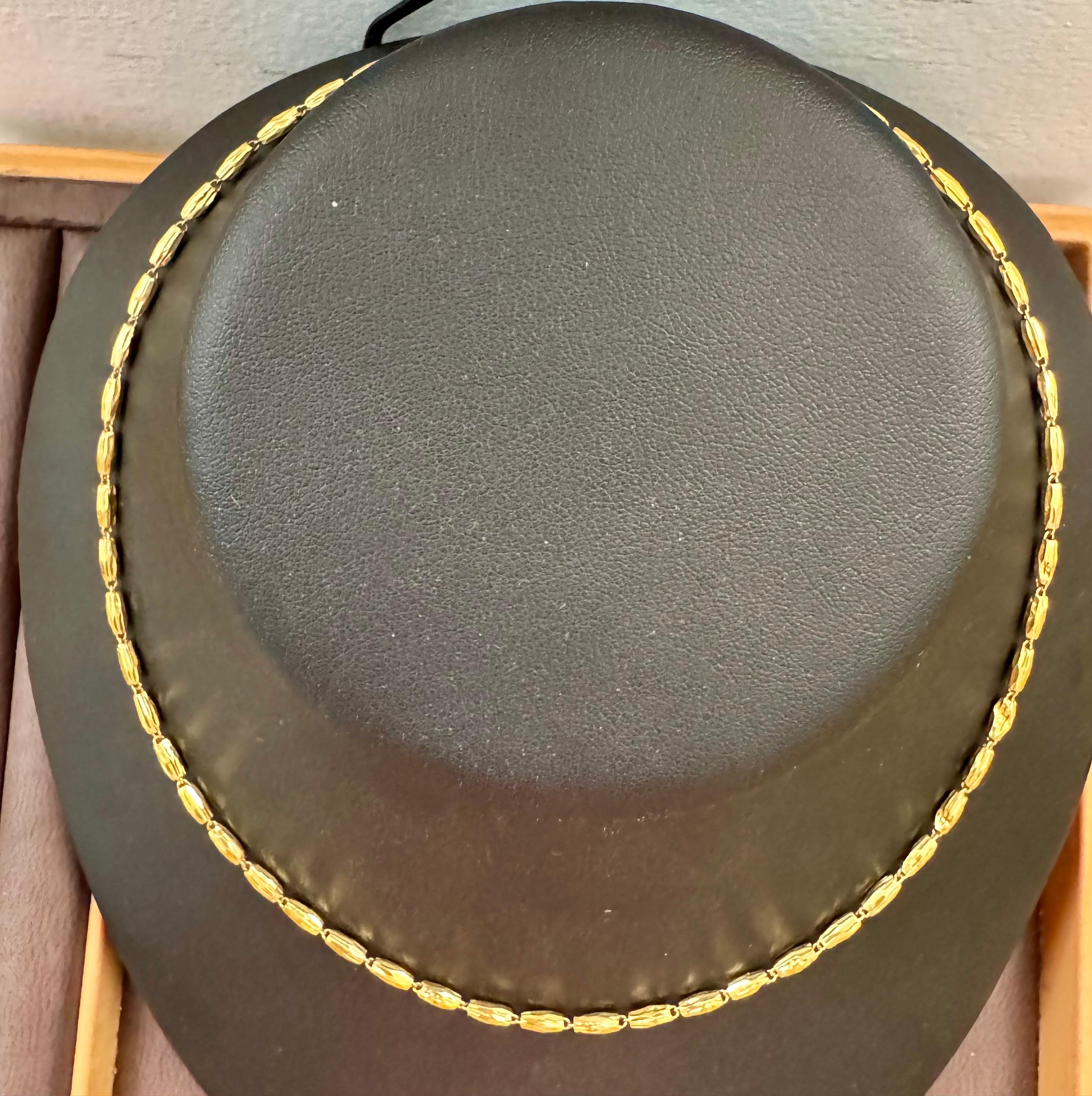 24 Karat Pure Gold Hand Made Yellow Gold Tube Chain Necklace, 4 Gm, 16 Inch For Sale 4