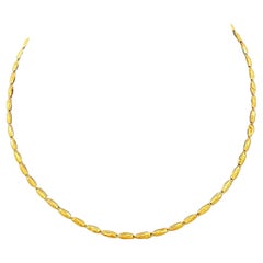 24 Karat Pure Gold Hand Made Yellow Gold Tube Chain Necklace, 4 Gm, 16 Inch