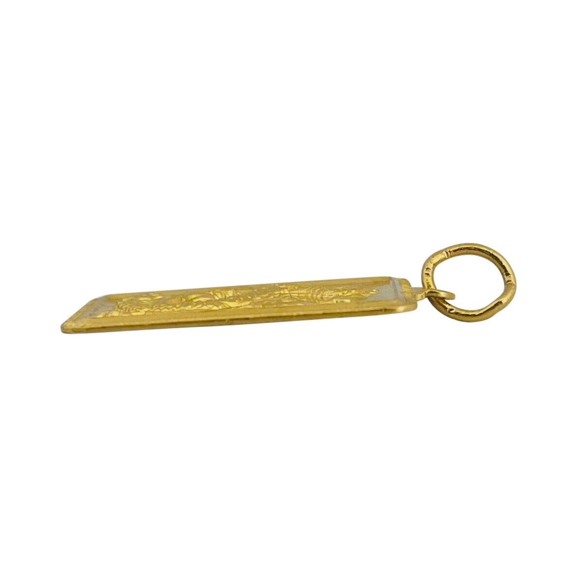 24 Karat reines Gelbgold Asiatische Drachen-Bar-Anhänger 2