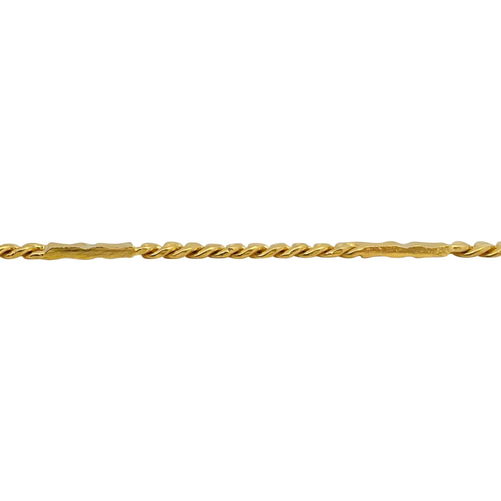 da uomo o donna Collana a catena A Link in oro giallo puro 24 carati con taglio a diamante