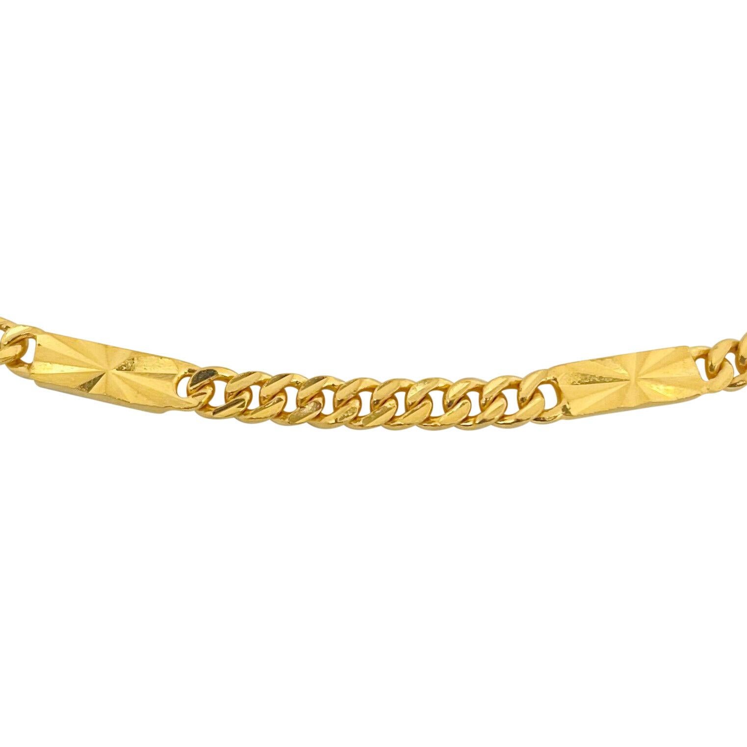 Collana a catena A Link in oro giallo puro 24 carati con taglio a diamante 1