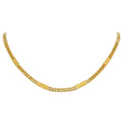Collana a catena A Link in oro giallo puro 24 carati con taglio a diamante