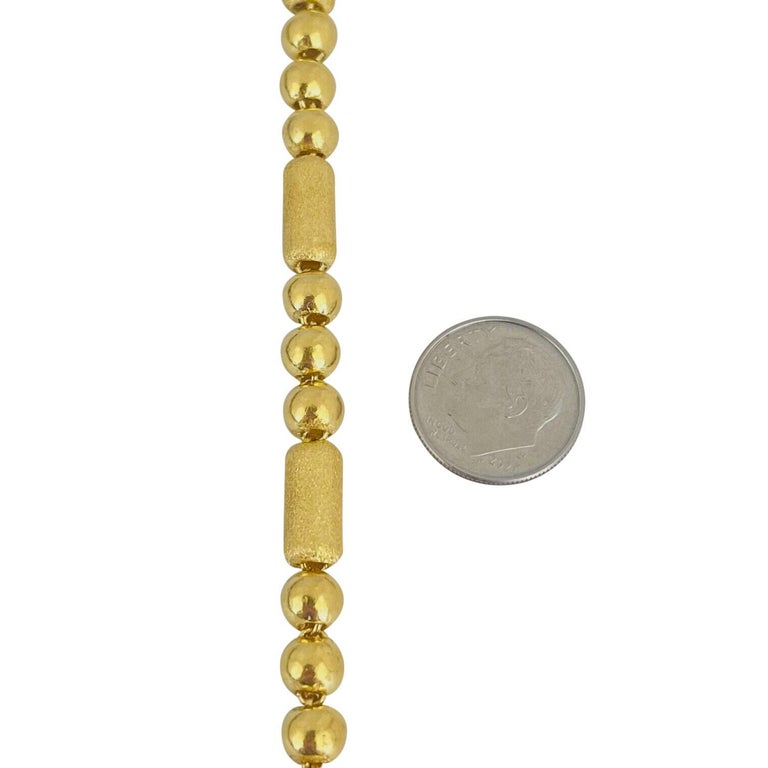 24 Karat Pure Yellow Gold Ladies Ball and Bar Link Bracelet For Sale at