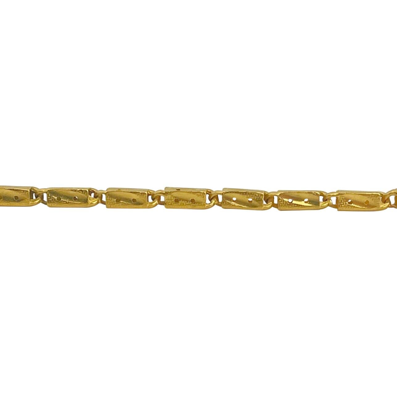 24 Karat reines Gelbgold Damen-Diamantschliff Bar-Gliederkette 1