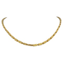 24 Karat reines Gelbgold Damen-Diamantschliff Bar-Gliederkette