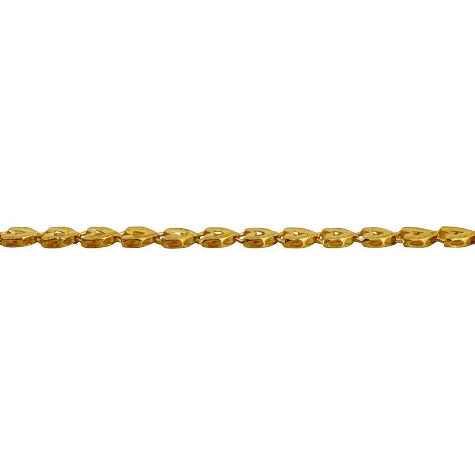 Women's 24 Karat Pure Yellow Gold Ladies Diamond Cut Fancy Link Necklace  For Sale