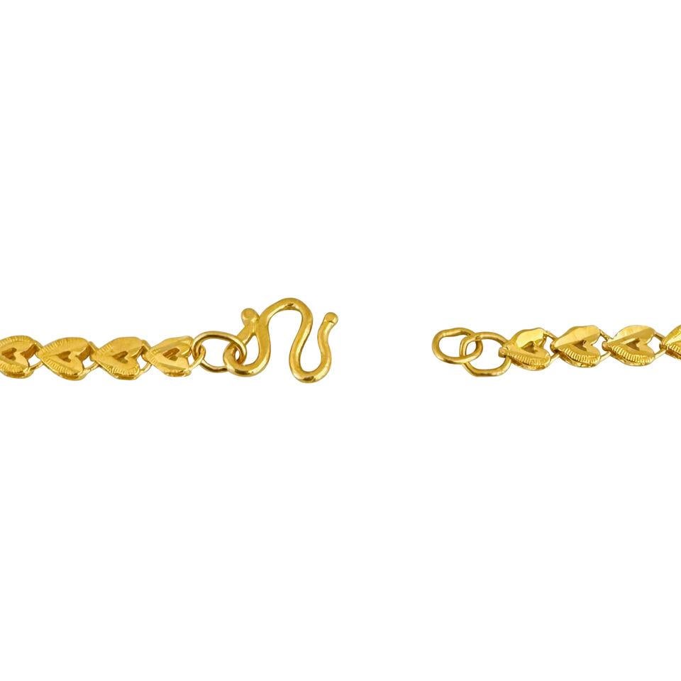 24 Karat Pure Yellow Gold Ladies Diamond Cut Fancy Link Necklace  For Sale 2