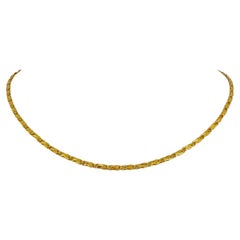 Collier à maillons fantaisie pour femmes en or jaune pur 24 carats avec diamants 