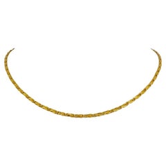 24 Karat Pure Yellow Gold Ladies Diamond Cut Fancy Link Necklace 