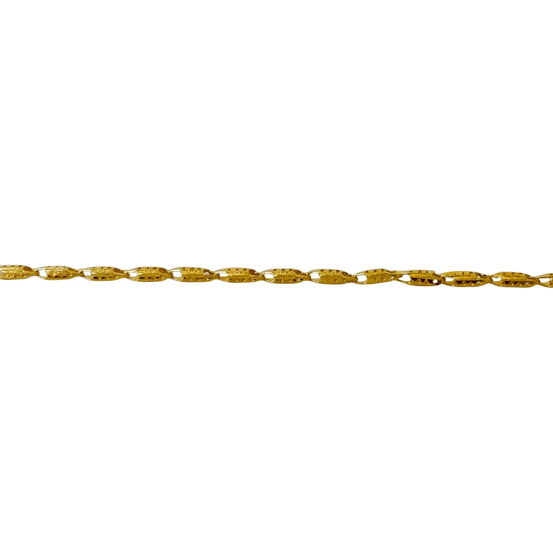 24 Karat Pure Yellow Gold Ladies Fancy Open Link Chain Necklace 1