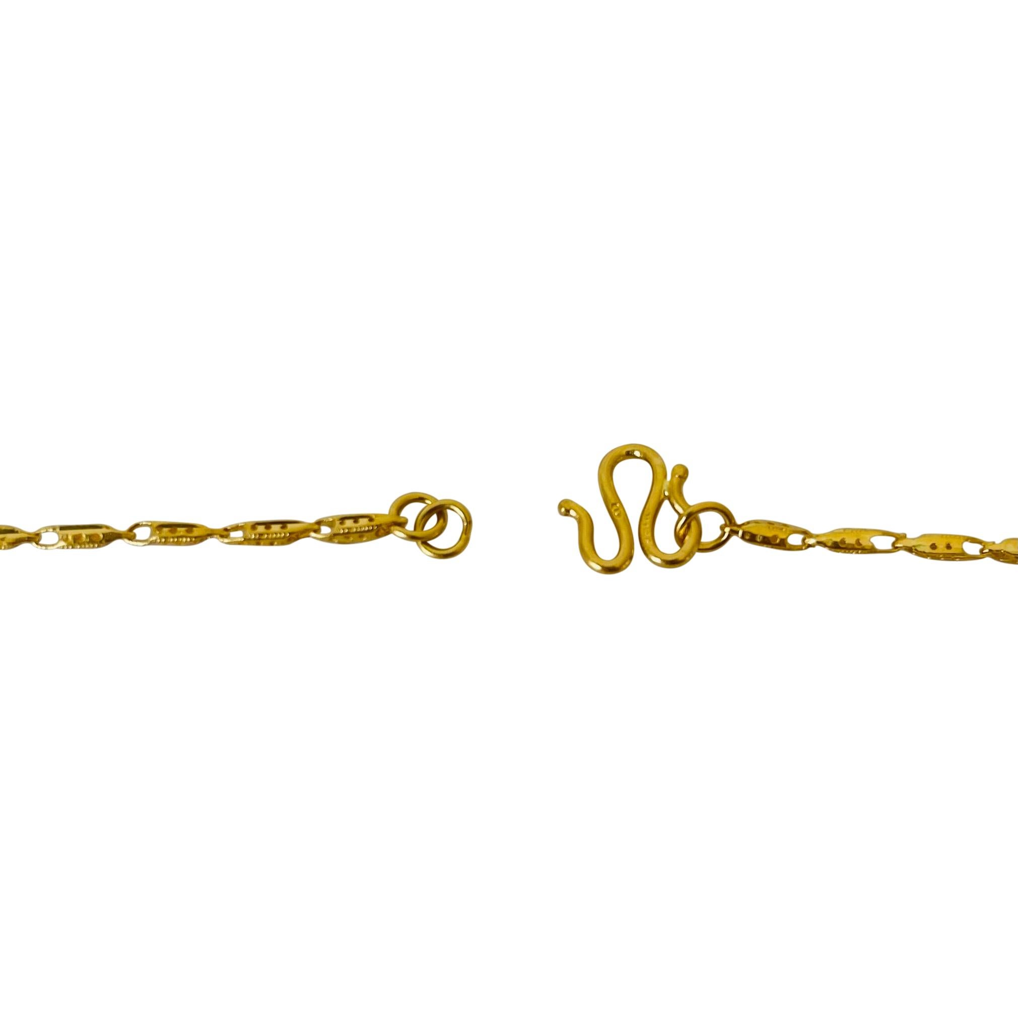 24 Karat Pure Yellow Gold Ladies Fancy Open Link Chain Necklace 2