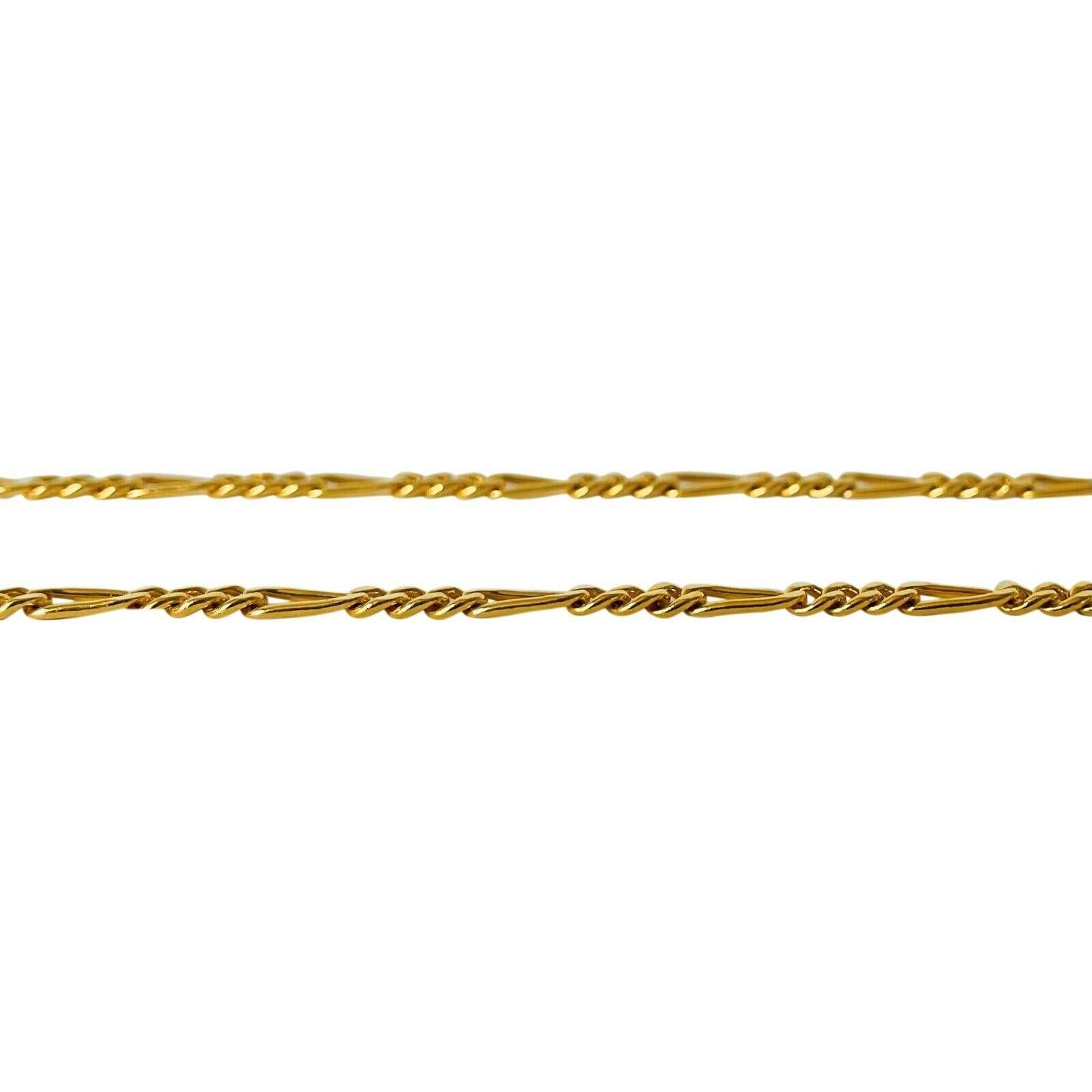 24 Karat Pure Yellow Gold Ladies Figaro Link Chain Necklace 1