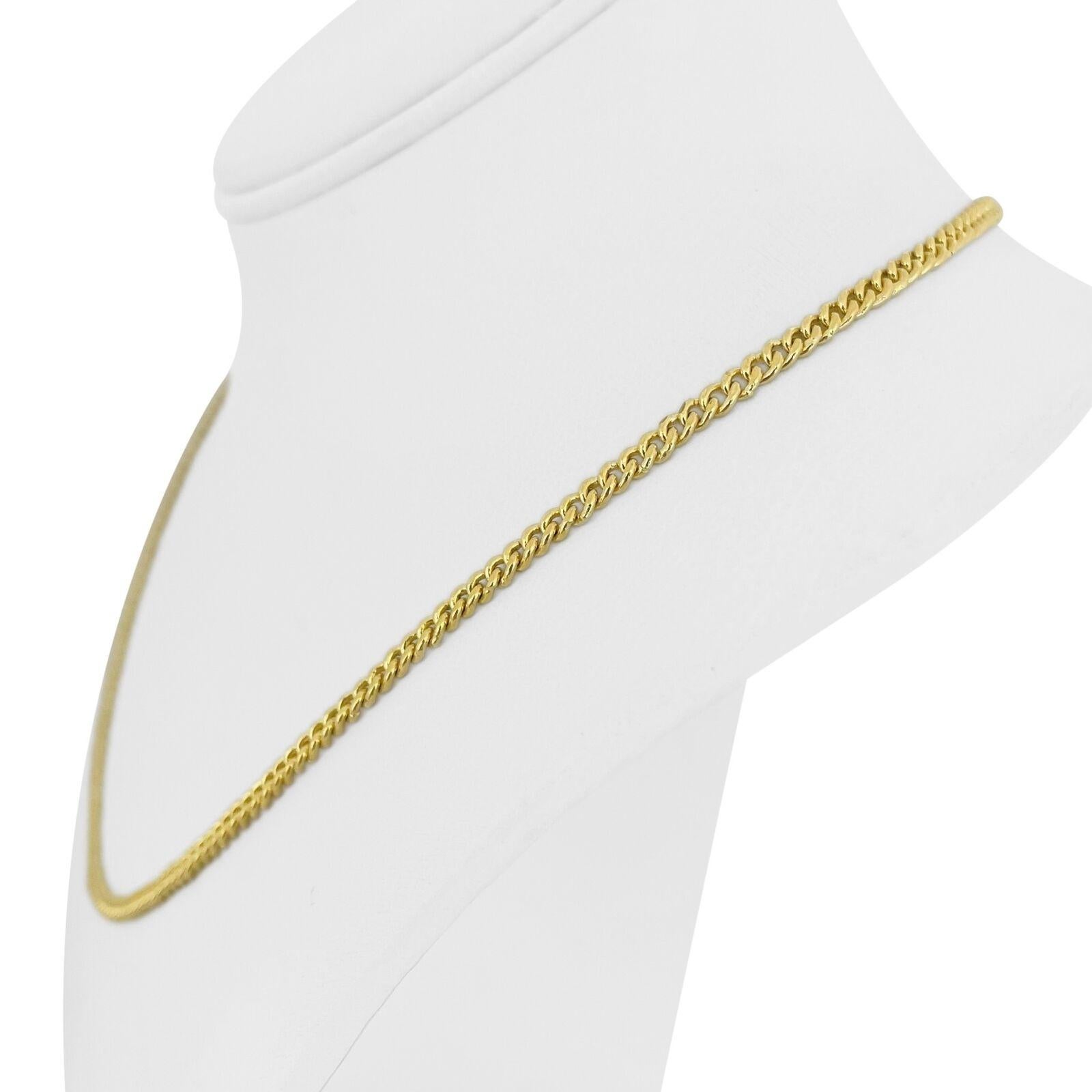 24k Pure Yellow Gold 26.2g Solid 3.5mm Curb Link Chain Necklace 19