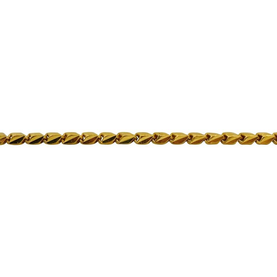 Collier à maillons fantaisie en or jaune pur 24 carats, massif et taillé en diamant  Bon état à Guilford, CT