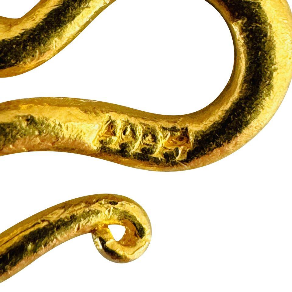 24 Karat reines Gelbgold Massivdiamantschliff Ausgefallene Gliederkette Halskette  1