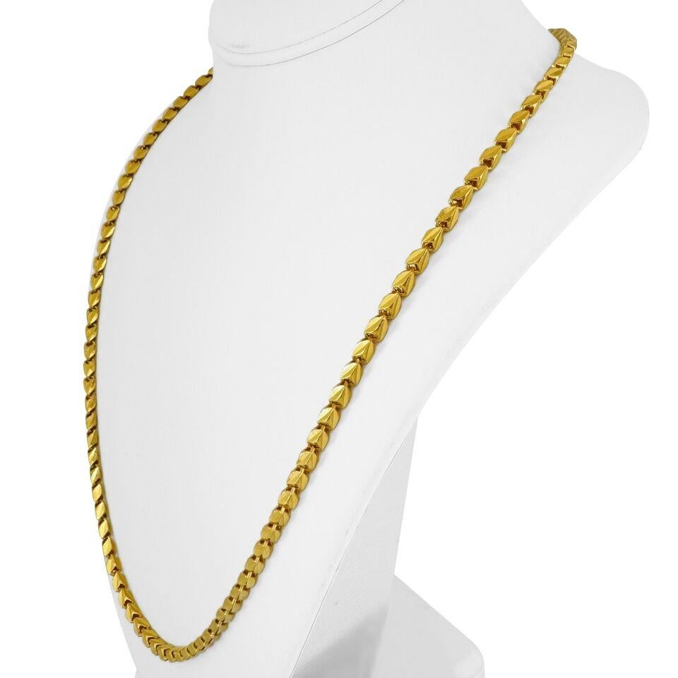 24 Karat Pure Yellow Gold Solid Diamond Cut Fancy Link Chain Necklace  2