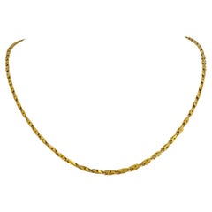 24 Karat Pure Yellow Gold Solid Diamond Cut Fancy Link Chain Necklace 