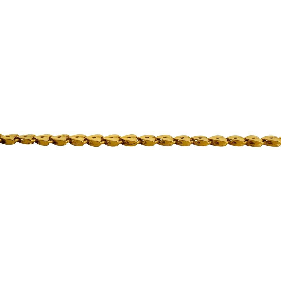 Bracelet à maillons en or jaune pur 24 carats en forme de cœur taillé en diamant  Bon état - En vente à Guilford, CT