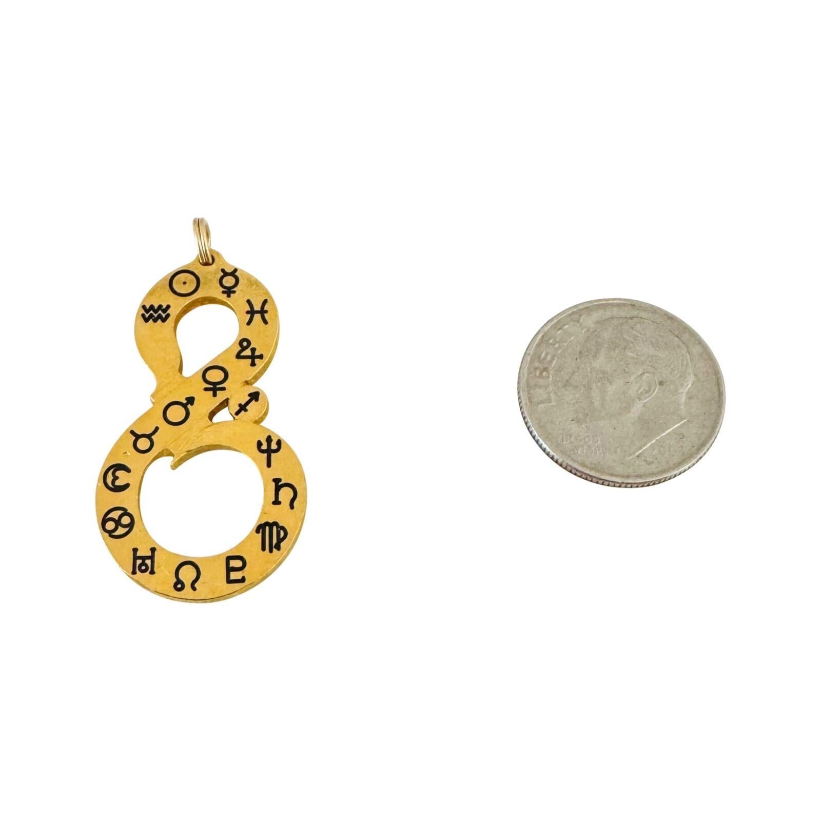 Pendentif en or jaune pur 24k 7.9g Figure huit symbole astrologique 1.4