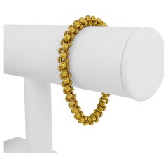 24 Karat Pure Yellow Gold Solid Heavy Beaded Fancy Link Bracelet
