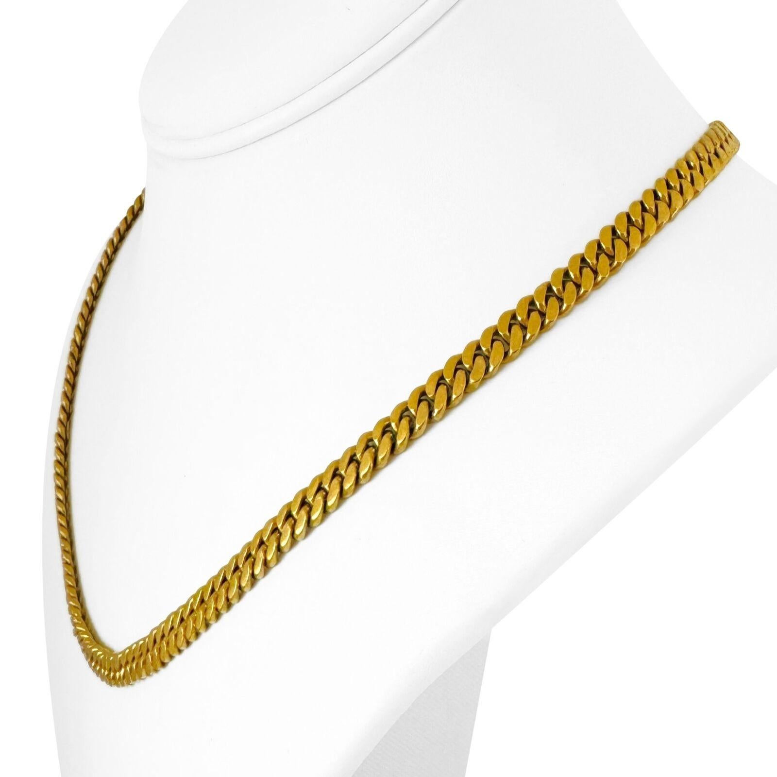 24k Pure Yellow Gold 74.9g Solid Heavy 5.5mm Cuban Curb Link Chain Necklace 19