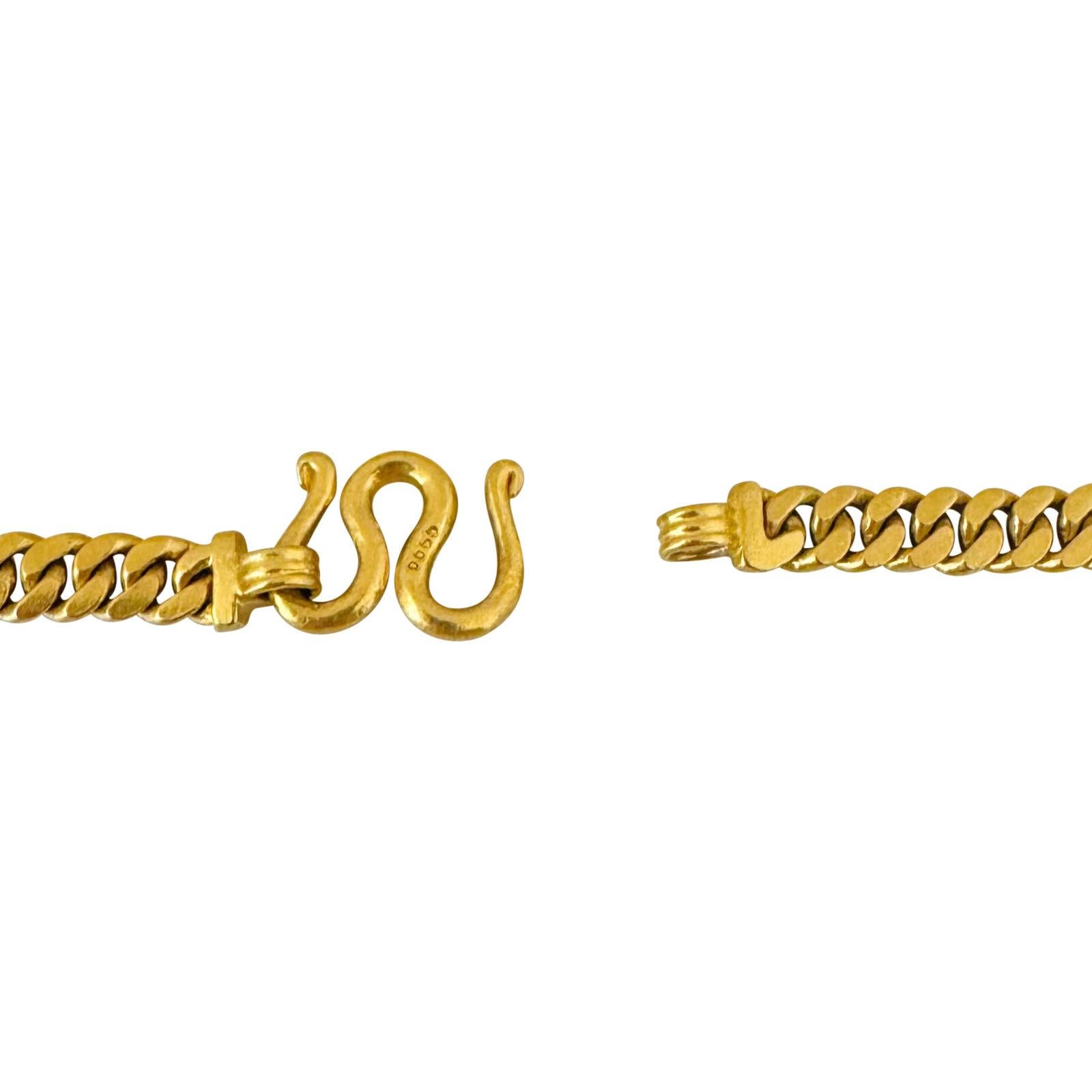 24 Karat Pure Yellow Gold Solid Heavy Cuban Curb Link Chain Necklace In Good Condition In Guilford, CT
