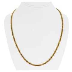 24 Karat Pure Yellow Gold Solid Heavy Curb Link Chain Necklace