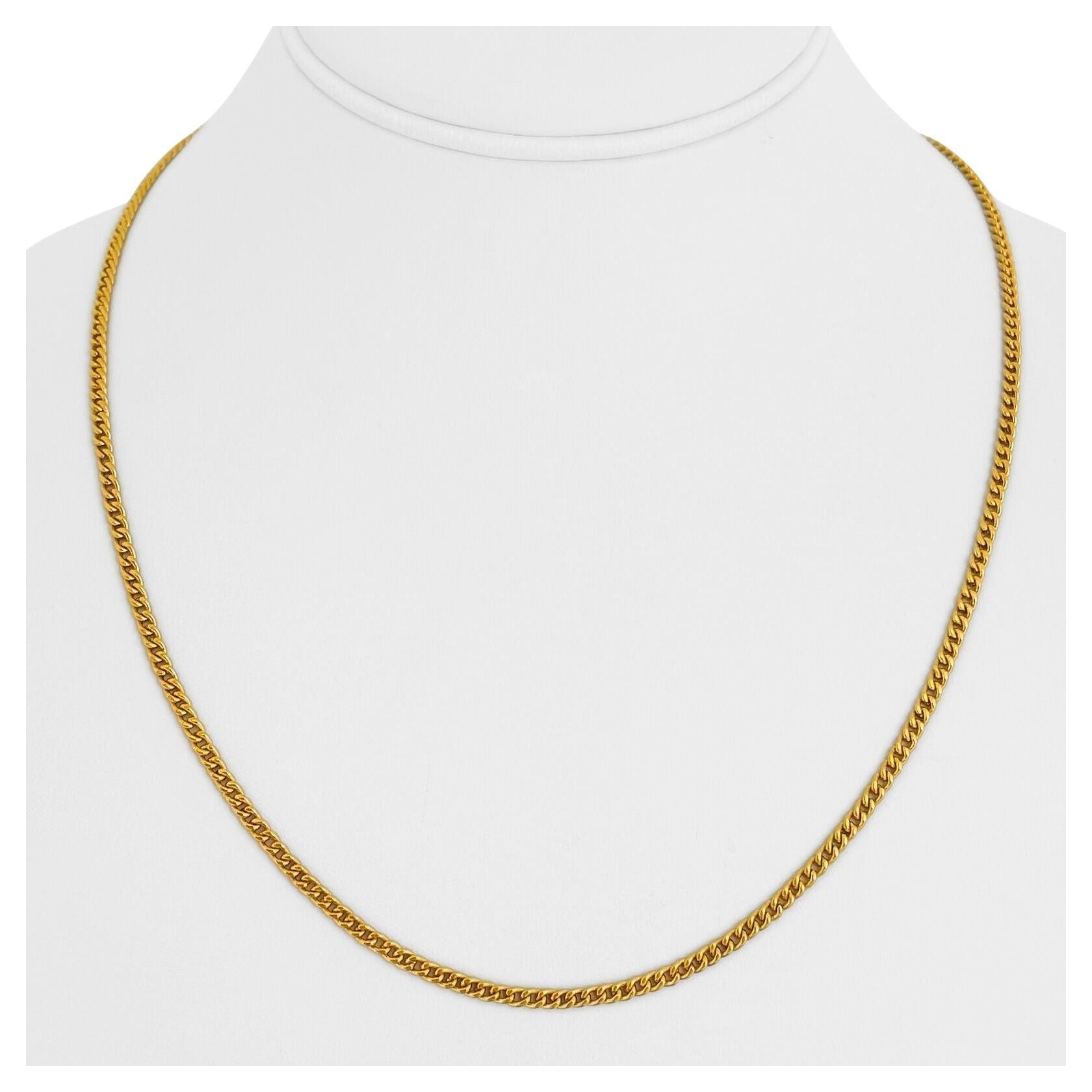 24 Karat Pure Yellow Gold Solid Heavy Ladies Curb Link Chain Necklace