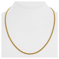 24 Karat Pure Yellow Gold Solid Heavy Curb Link Chain Necklace